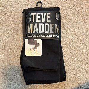 Steve Madden Black Fleece-Lined Leggings